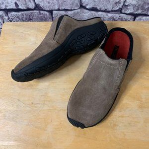 Basswood Brown Suede Clog Size 8